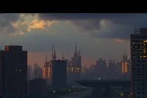 《长夜将明》悬疑剧集封面，深夜楼道灯影构图